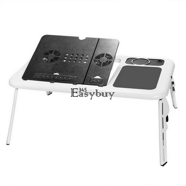 Laptop Table Stand With Cooling Fan USB Ports Foldable Desk Bed
