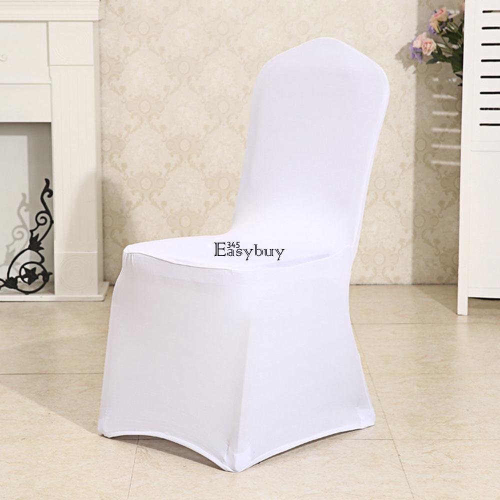 100pcs Wholesale Universal White Polyester Spandex Wedding Chair Covers