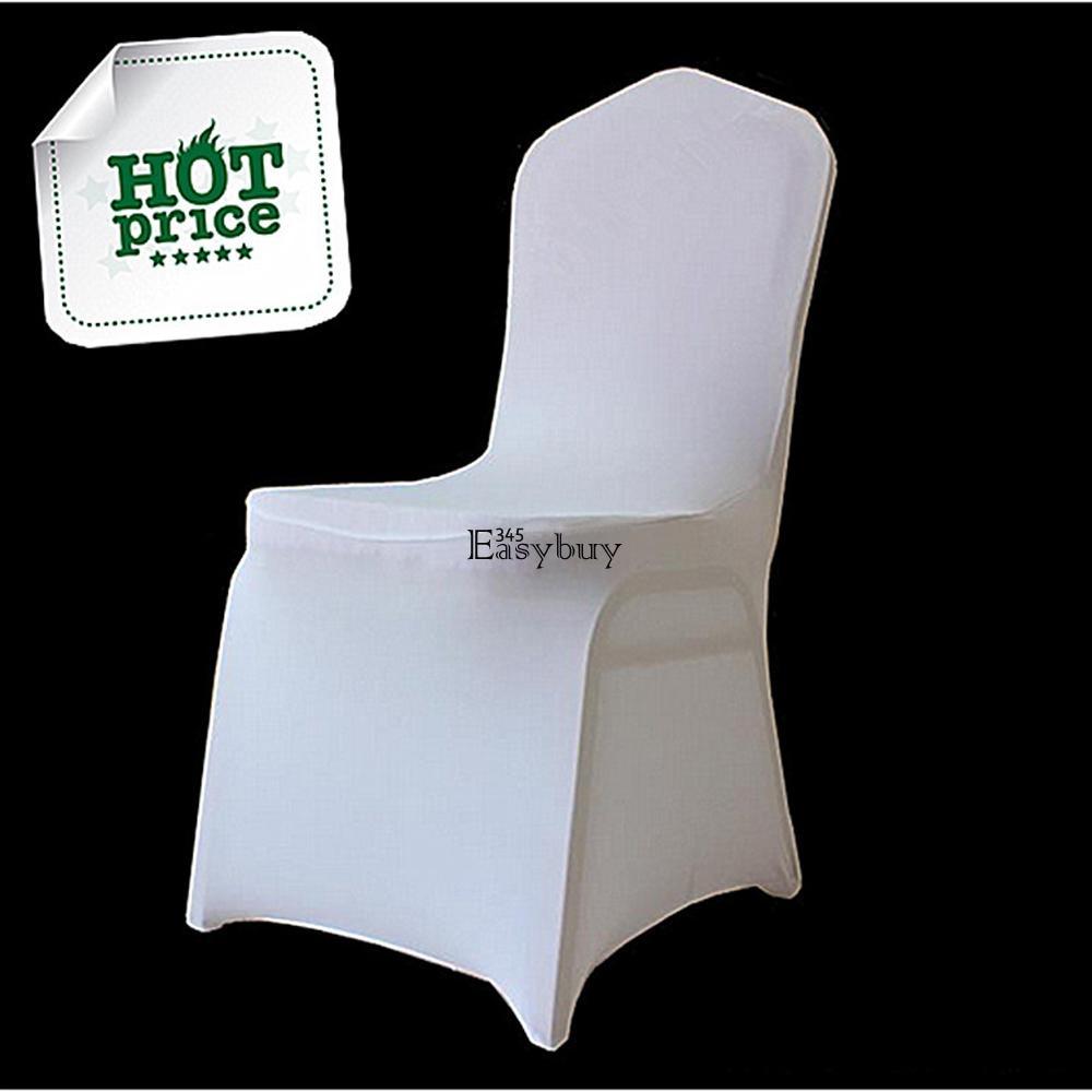 100pcs Wholesale Universal White Polyester Spandex Wedding Chair Covers